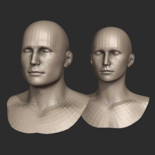 Free Head Base Meshes for Sculpting preview image